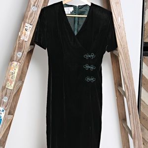 Maggy London Vintage Green Velvet Dress